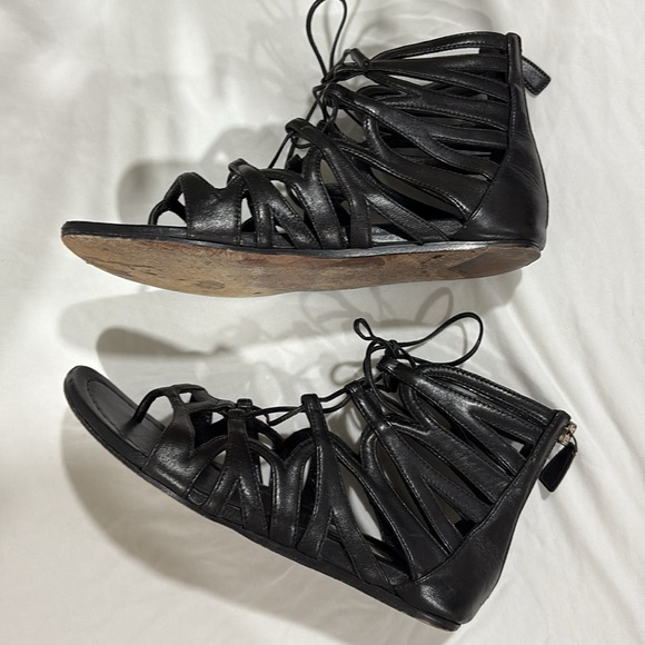 PRADA Milan Leather Lace-Up Gladiator Sandals - Picture 4 of 13